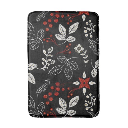 Elegant botanical pattern バスマット (正面縦)