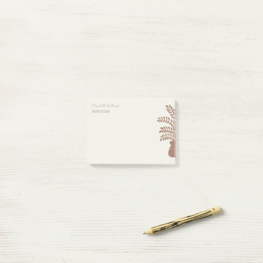 Elegant Botanical Personalized Notes ポストイット (デスク上)