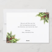 Elegant Botanical Photo Christmas Card シーズンカード (裏面)
