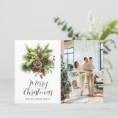 Elegant Botanical Photo Christmas Card シーズンカード (スタンド正面)