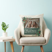 Elegant Botanical Photo Christmas Pillow クッション (椅子)