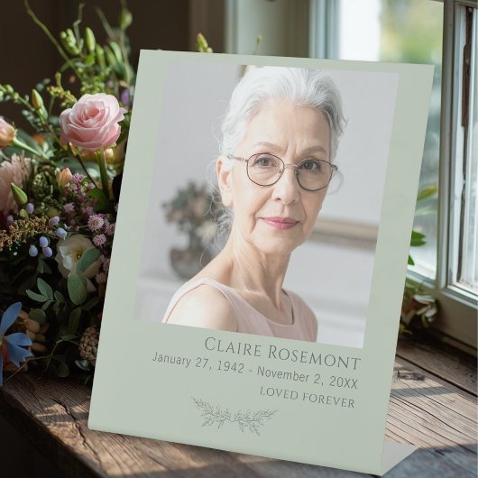 Elegant Botanical Photo Funeral Pedestal Sign 台座サイン