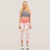 Elegant Botanical Print Leggings カプリレギンス (正面)
