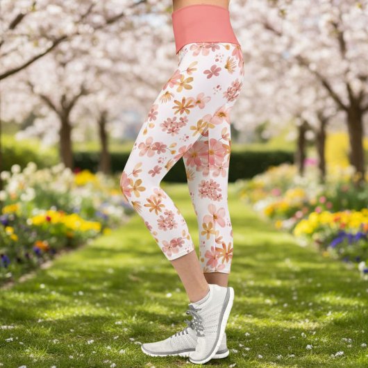 Elegant Botanical Print Leggings カプリレギンス