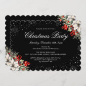 Elegant Botanical Purple Christmas Holiday Party 招待状 (正面/裏面)