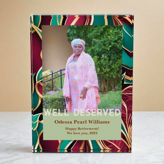 Elegant Botanical Retirement Gift for Black Mom フォトブロック