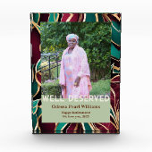 Elegant Botanical Retirement Gift for Black Mom フォトブロック (正面)