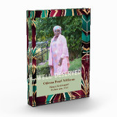 Elegant Botanical Retirement Gift for Black Mom フォトブロック (左)