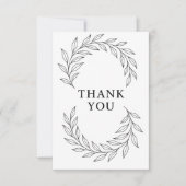 Elegant Botanical Ribbon Flow サンキューカード (正面)
