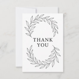 Elegant Botanical Ribbon Flow サンキューカード