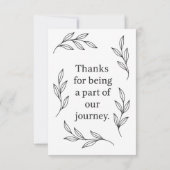 Elegant Botanical Ribbon Flow サンキューカード (裏面)