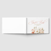 Elegant Botanical Rose Flowers Boho Wedding ゲストブック (全面)