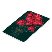 Elegant Botanical Rose Folded Greeting Card マグネット (左側)
