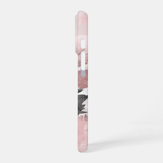 Elegant Botanical Rose-Gold Monogram iPhoneケース (左側面)