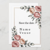 Elegant botanical save the date  招待状 (正面/裏面)