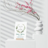 Elegant Botanical Save the Date Modern Greenery 招待状