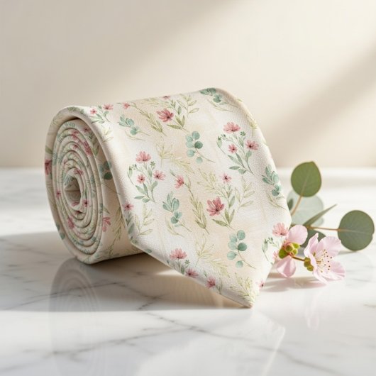 Elegant Botanical Spring Floral ネクタイ