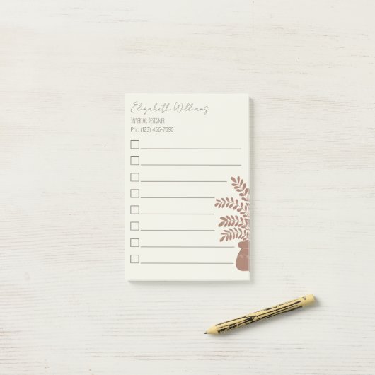 Elegant Botanical To-Do List Post-It Notes  ポストイット (デスク上)