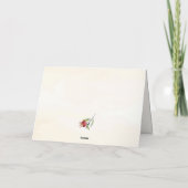 Elegant Botanical Watercolor Pomegranate Birthday サンキューカード (裏面)