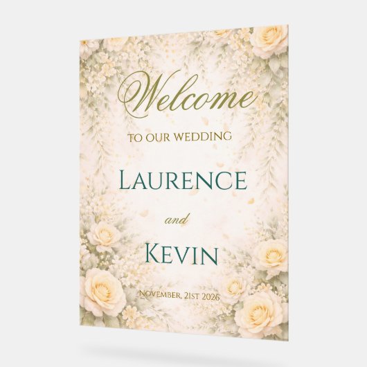 Elegant Botanical Wedding  アクリルサイン (傾斜)