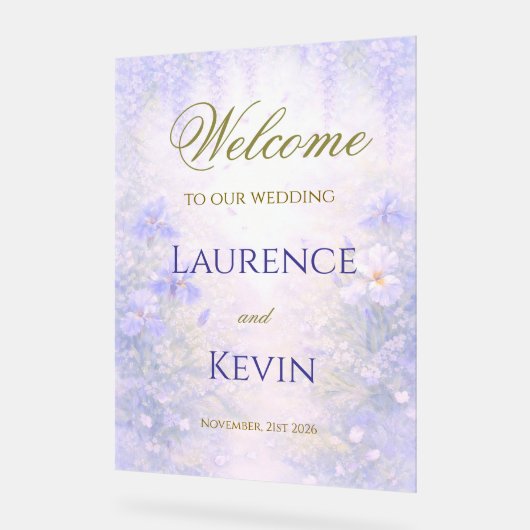 Elegant Botanical Wedding  アクリルサイン (傾斜)