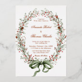 Elegant botanical Wedding  箔招待状 (正面)