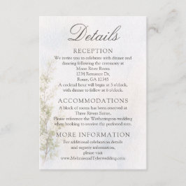 Elegant Botanical Wedding Details Card エンクロージャーカード
