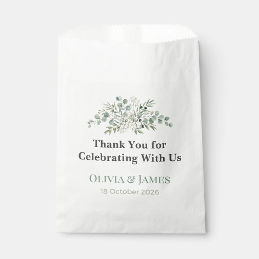Elegant Botanical Wedding Favor Bags フェイバーバッグ (正面)