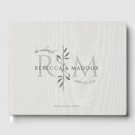 Elegant Botanical Wedding Guest Book ゲストブック (正面)