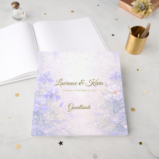Elegant Botanical Wedding Guestbook ゲストブック (正面見開き)