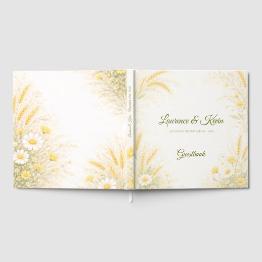 Elegant Botanical Wedding Guestbook ゲストブック (全面)