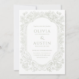 Elegant Botanical Wedding | Heirloom Sage Invite 招待状