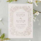 Elegant Botanical Wedding | Heirloom Taupe  招待状