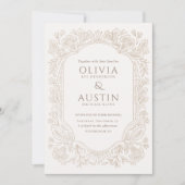 Elegant Botanical Wedding | Heirloom Taupe  招待状 (正面)