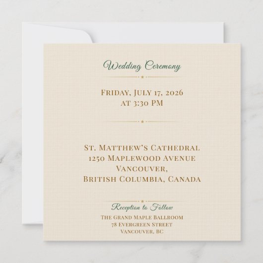 Elegant Botanical Wedding Invitation (裏面)