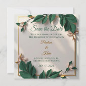 Elegant Botanical Wedding Invitation (正面)