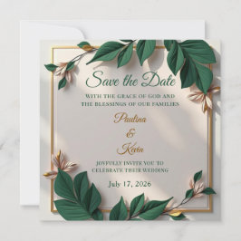 Elegant Botanical Wedding Invitation
