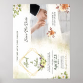 Elegant Botanical Wedding Invitation ポスター (正面)