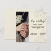 Elegant Botanical Wedding Invitation 招待状 (正面/裏面)