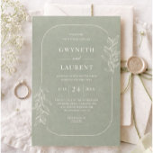 Elegant Botanical Wedding Invitation 招待状