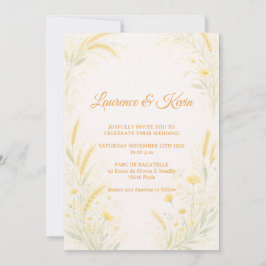 Elegant Botanical Wedding Invitation 招待状