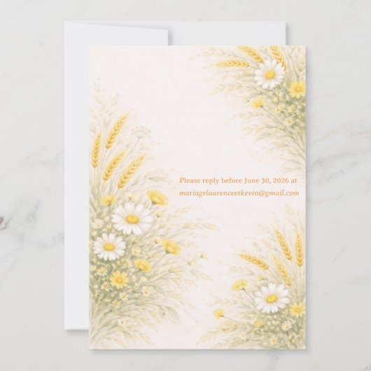 Elegant Botanical Wedding Invitation 招待状 (裏面)