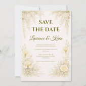 Elegant Botanical Wedding Invitation Save the date 招待状 (正面)