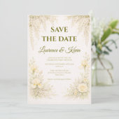 Elegant Botanical Wedding Invitation Save the date 招待状 (スタンド正面)