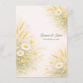 Elegant Botanical Wedding Menu メニュー (裏面)