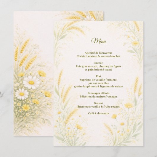 Elegant Botanical Wedding Menu メニュー (正面/裏面)
