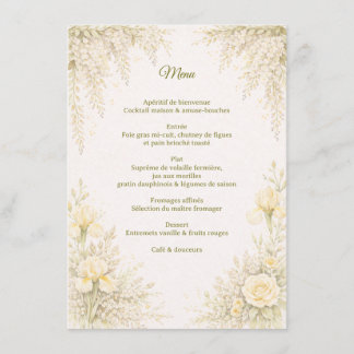 Elegant Botanical Wedding Menu メニュー
