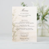 Elegant Botanical Wedding Menu Card エンクロージャーカード (スタンド正面)