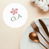 Elegant Botanical Wedding Monogram Coaster ラウンドペーパーコースター