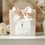 Elegant Botanical Wedding Monogram Sticker スクエアシール<br><div class="desc">Add a stylish finishing touch to your wedding stationery with this elegant botanical wedding monogram sticker. Featuring delicate floral line art, couple initials, and a romantic silhouette design, this sticker beautifully complements romantic, garden, and minimalist wedding themes. Perfect for sealing envelopes, decorating wedding favors, or adding a coordinated detail to...</div>